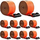 VEVOR Truck Straps, 4" x30' Heavy Duty Tie Down w/Flat Hooks 18,000lbs Break Strength, WLL# 6000lbs, Cargo Straps tie Down for Flatbeds, Trucks, Trailers, Farms, Rescues, Tree Saver, Orange(10 Pack)