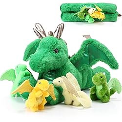 Syhood 5 Pcs Dragon Plush Set 18 Inch Large Mommy
