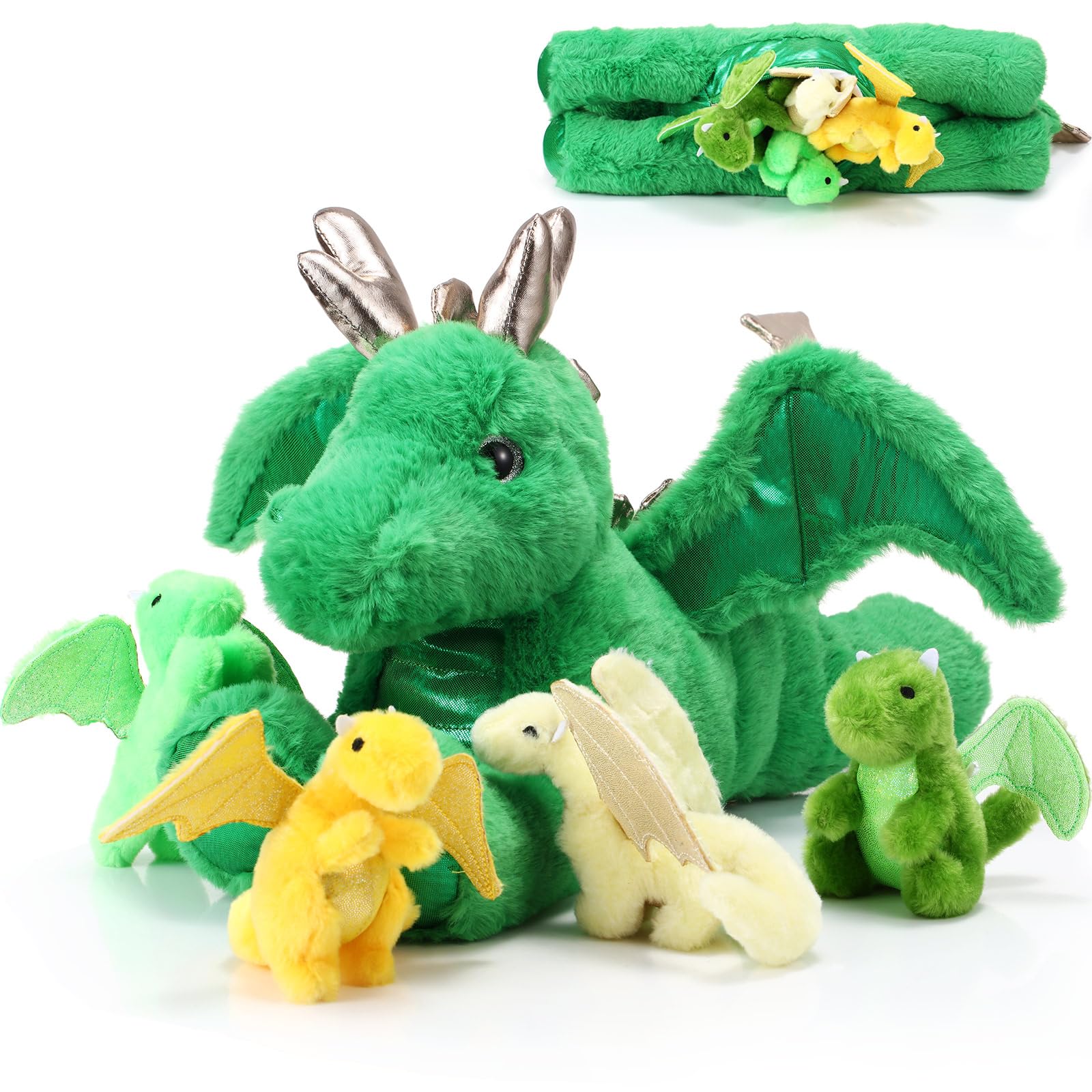 Syhood 5 Pcs Dragon Plush Set 18 Inch Large Mommy