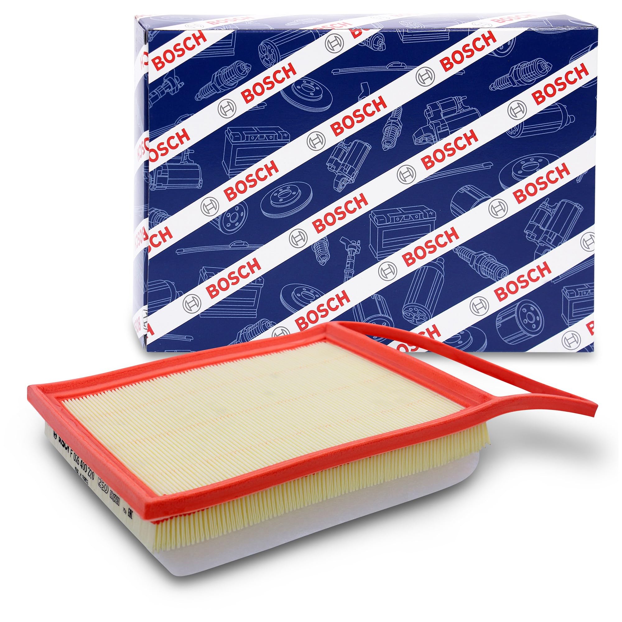 Bosch S0220 Car Air Filter - Separates Particles from the Air Intake - Moisture-resistant plus High Tensile Strength