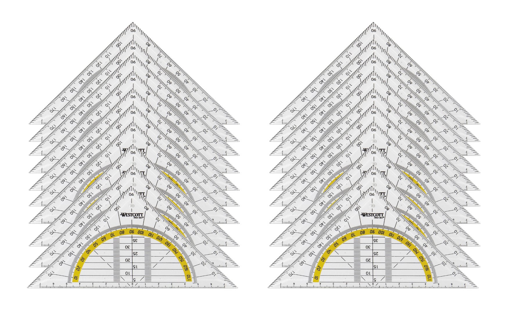 Westcott E-10130 00-I Ruler Plastic, 14 cm, Pack of 20, Clear