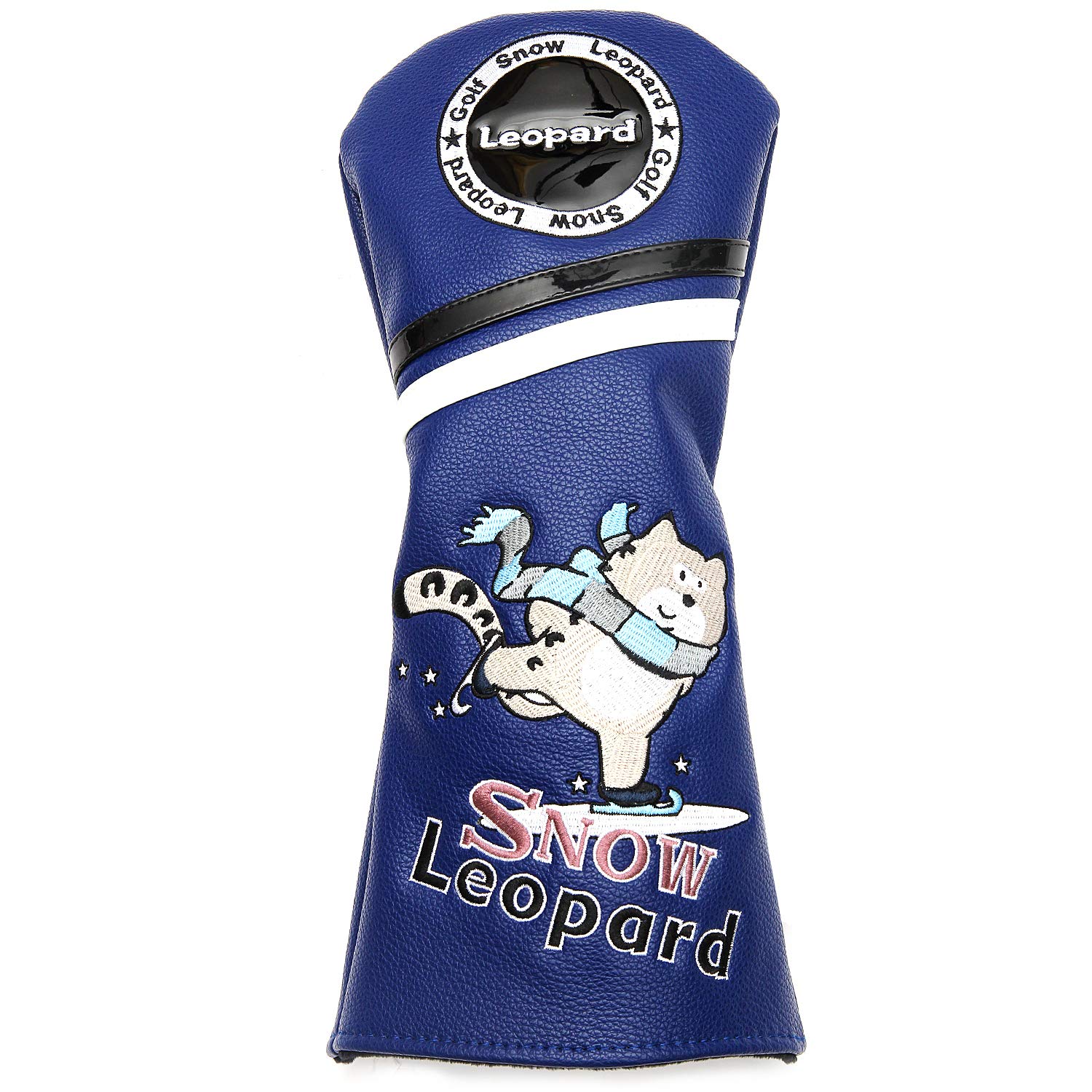 Outdoor Leisure Snow Leopard Golf Driver Headcovers Sporting Goods PU Leather Golf Fairway Hybrids Woods Covers (1 pcs Driver Cover)