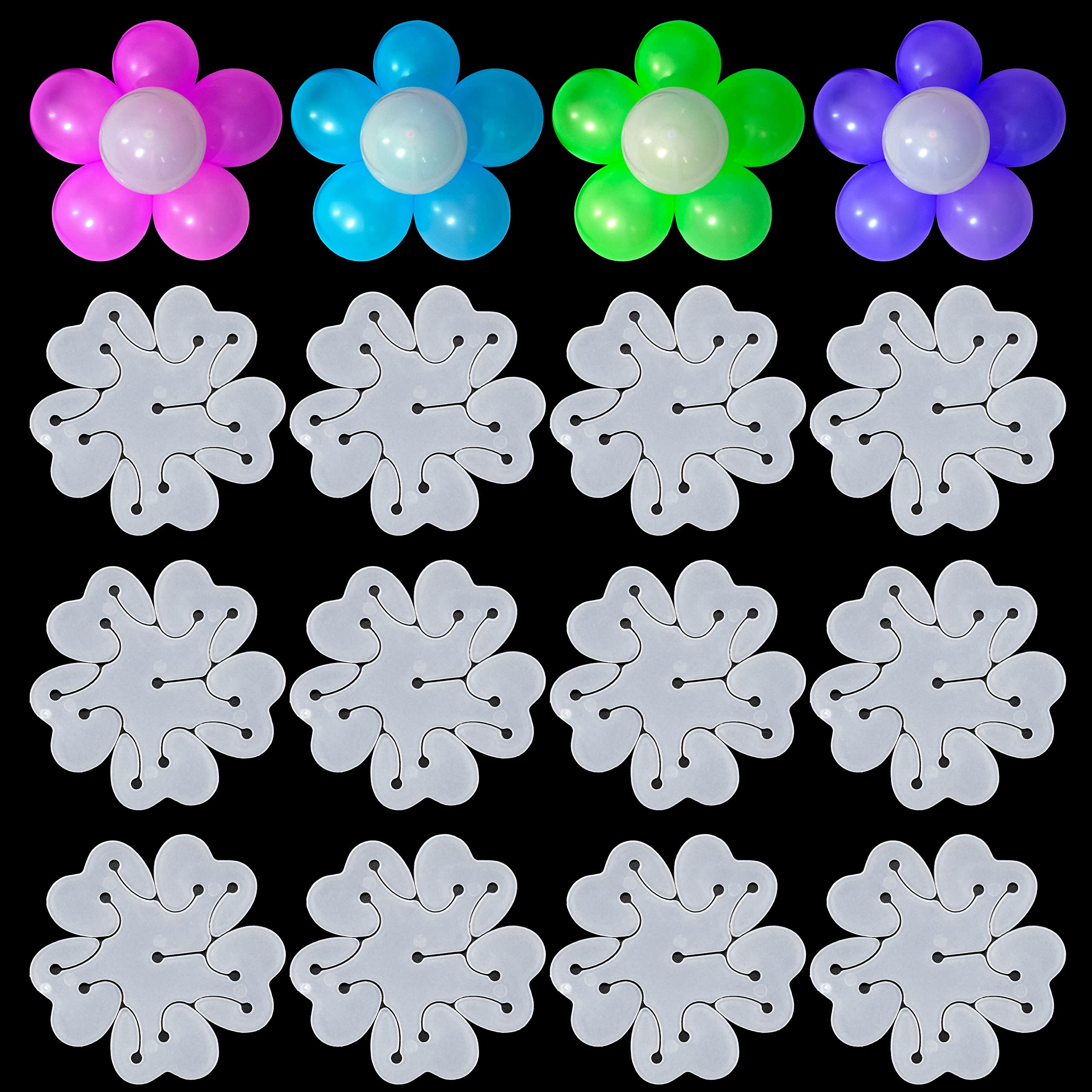 Photo 1 of 100 Pieces Large Flower Shape Balloon Clips Balloon Holder Flower Clips Party Supplies for Wedding Baby Shower Birthday Party Decoration - Each Clip Can Hold Up To 11 Balloons