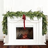JoyHome 6FT Pine Garland Christmas Greenery Clearance, Realistic Cedar Cypress Garland for Home Mantel Fireplace Table Centerpiece Decoration