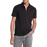 Michael Kors Mens Sleek Pique Short Sleeve Zip Polo