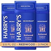 Harry's Aluminum Free Deodorant for Men - Odor Control, Redwood Scent, 2.5 Oz, 3-Pack, Men Deodorant Aluminum Free