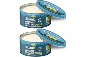 Cliganic Natural Mosquito Repellent Candle (Large 22oz, Pack of 2) | Citronella, DEET Free, Essential Oil Infused for Outdoor, Camping | Burns 40 Hours