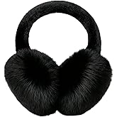 Winter Ear Muffs for Women Mens, Winter Faux Fur Earmuffs, Fluffy Cute Earmuffs, Foldable Ear Warmers for Mens Cold Outdoor