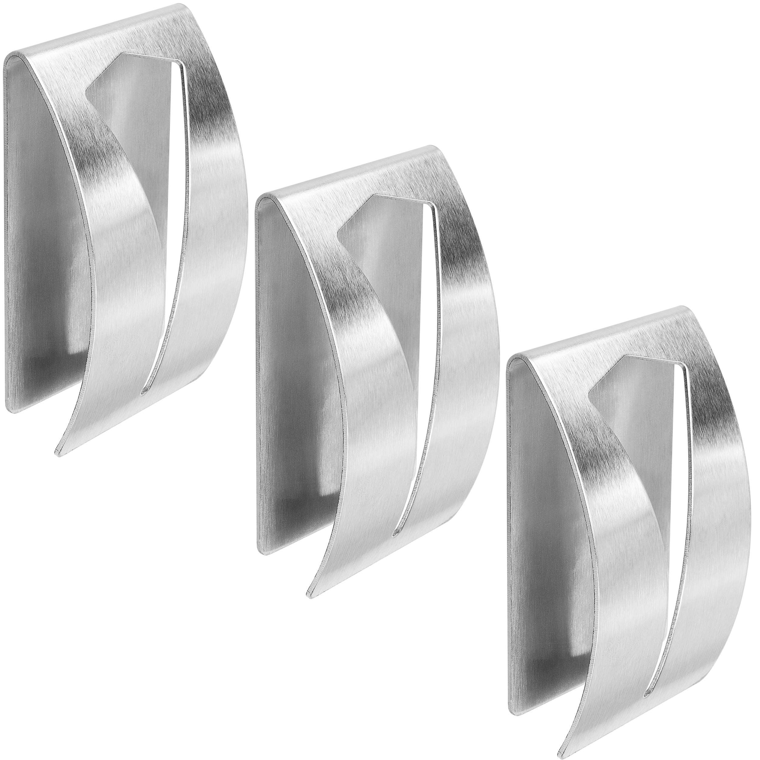 mumbi Towel Without Drilling Adhesive Hooks, Stainless Steel, stainlesssteel, 3 Items