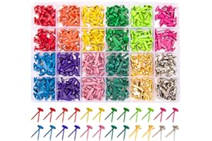 FUCEURY 360 Pcs Brads for Paper Crafts, 12 Colors Metal Brass Brads Paper Fasteners, Mini Brads Split Pin for Paper Crafts, Scrapbooking, DIY Projects, Office Supplies
