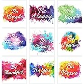 Outus 9 Pcs Watercolor Inspirational Wall Art Prints Unframed Abstract Art Wall Poster Motivational Posters for Office Classroom Home Bedroom