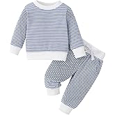 Twosya Toddler Baby Boy Fall Winter Clothes Crewneck Long Sleeve Sweatshirt Pullover Tops + Casual Pants Outfit Set