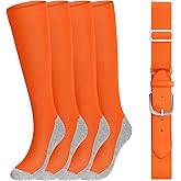 Haysandy Baseball Sock and Belt Combo Set 2 Thick Adjustable Softball Socks with Elastic Waist Belt for Youth Adults