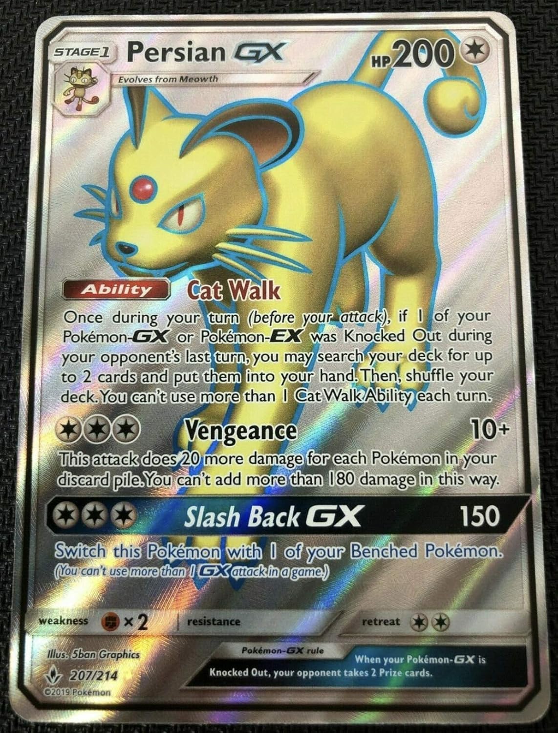 Collectible Card Games Pokemon PERSIAN GX 149/214 ULTRA RARE NM CARD UNBROKEN BONDS