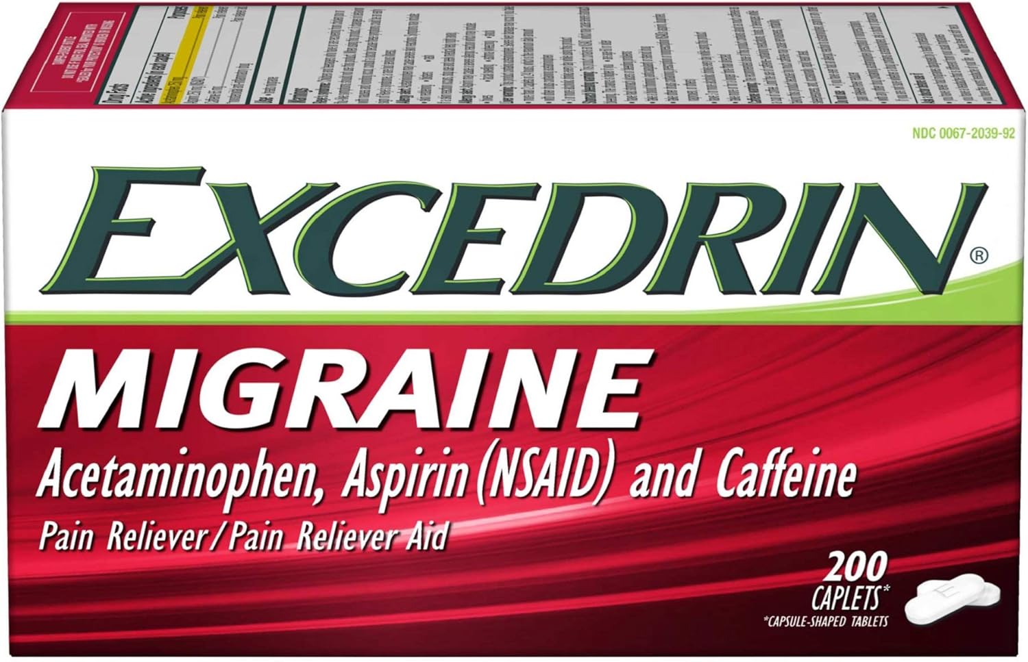 Excedrin Migraine Caplets for Migraine Pain Relief, 200 count: Health & Personal Care