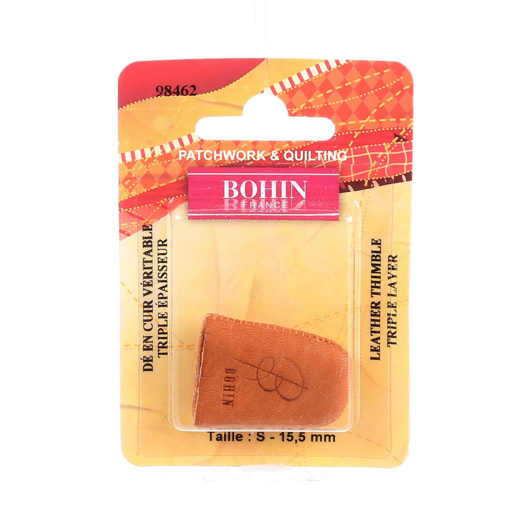 Bohin LEATHER THIMBLE TRIPLE LAYER Sz S