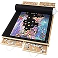 Lavievert 1500 Pieces Jigsaw Puzzle Table with 4 Drawers, Wooden Puzzle Plateau with Puzzle Mat Set and Smooth Surface, Portable Puzzle Board for Adults and Kids
