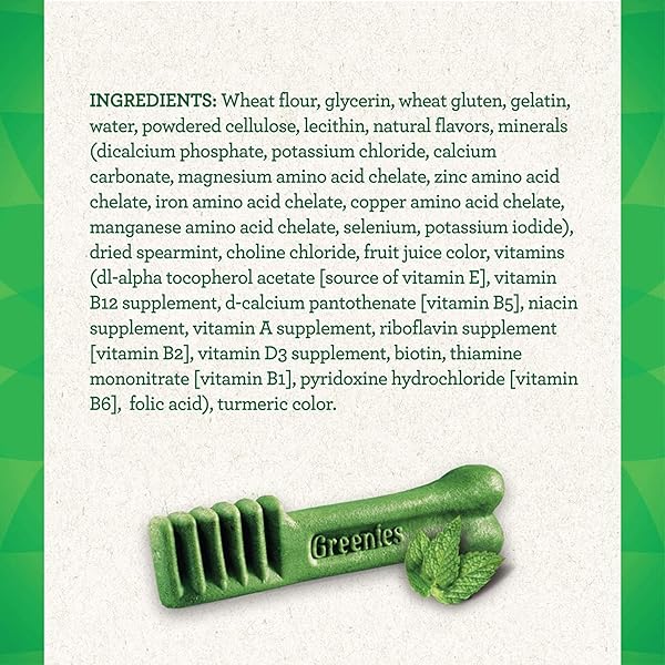 GREENIES DOG TREATS, VETERINARIAN-RECOMMENDED NATURAL DENTAL DOG TREATS, LARGE SIZE, MINT FLAVOR, 12 OZ. PACK, 8 COUNT
