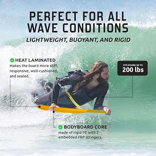 Bodyboard THURSO SURF Quill – 106,7 Cm, Noyau EPS, Fond PEHD, Laisse Double Pivot, Pour Débutants Et Intermédiaires