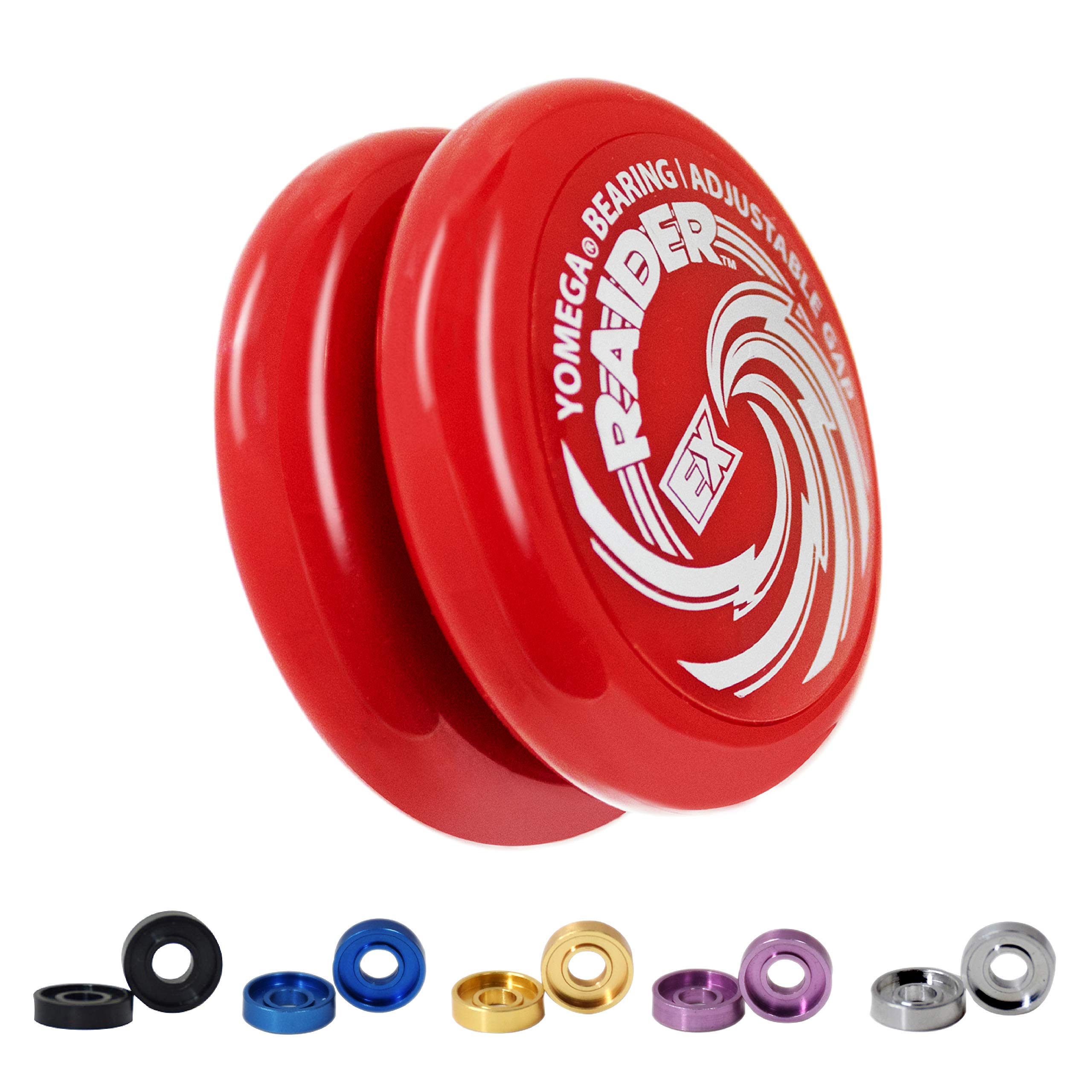 Yomega Raider Ex - Professional Responsive Ball Bearing yoyo, Great for Advanced String Tricks and Looping Play + 5 spacers + Extra 2 Strings (red) — image 1