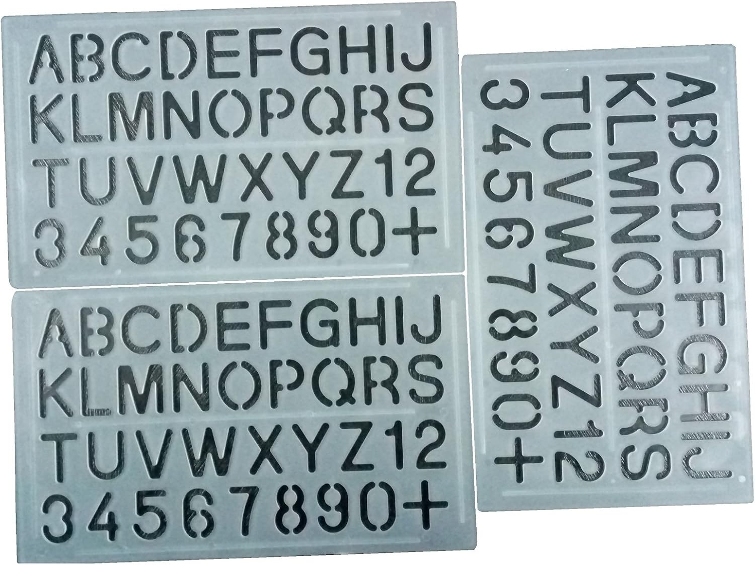 PARTH IMPEX Letter and Number Stencils (Pack of 3) Numeric Alphabet Painting Technical Drawing Template DIY Crafts Projects