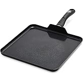 GreenLife Soft Grip Diamond Healthy Ceramic Nonstick 11" Griddle Pan, PFAS-Free, Dishwasher Safe, Black