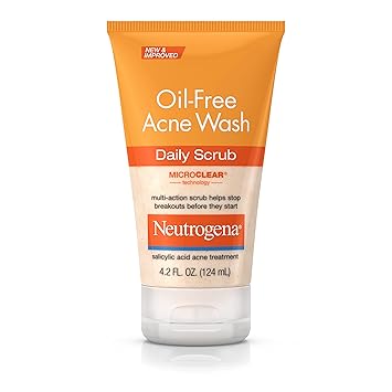 Neutrogena Oil-Free Acne Face Wash Daily Scrub With Salicylic Acid, 4.2 Fl. Oz.
