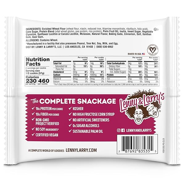 LENNY & LARRY’S COMPLETE COOKIE, SNICKERDOODLE, 4OZ.