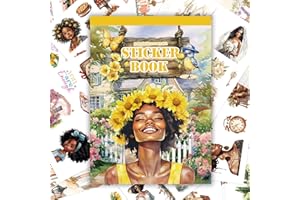 JUNKJWBZ Black Girl Sticker- 30 Sheets (326 Pieces) + 10 Scrapbook Papers - Hand-Drawn Waterproof Planner Stickers for Journals, Laptops, Water Bottles - Premium Scrapbook Accessories for Women & Girls