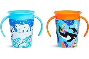Munchkin® Miracle® 360 Wildlove Sippy Cup, 6 Oz, 2 Pack, Orca/Polar Bear