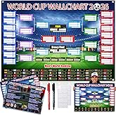 World Cup 2 PCS Sports Event Schedule Poster 2026 Soccer Ball Wallchart Showcase Waterproof Soccer Backdrop Banner Merchandise Decor Fans Gifts