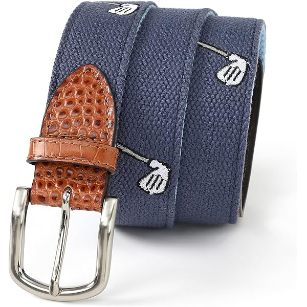 Smathers & Branson Golfer's Life Needlepoint Belt in Blue at