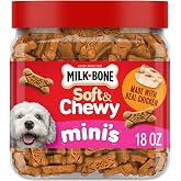 Milk-Bone Soft &amp; Chewy Mini's Dog Training Treats, 18 oz Canister | Made with real chicken breast, small dog treats for training and rewarding, 18% protein, fortified with vitamins and minerals