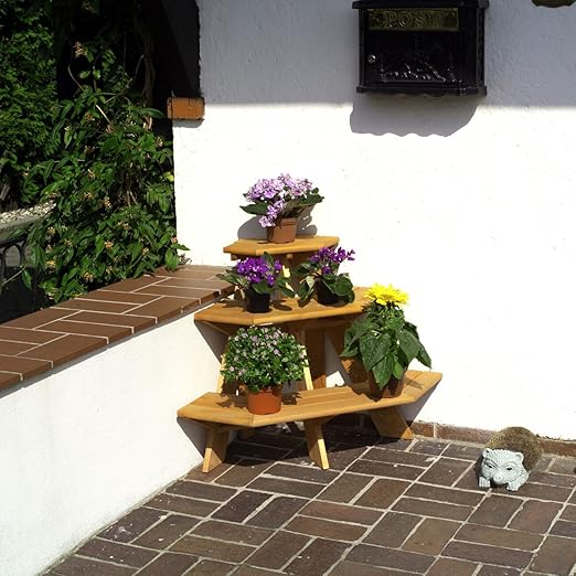 Flores Escaleras esquineras Madera Marrón 87 x 59 x 62 cm madera ...