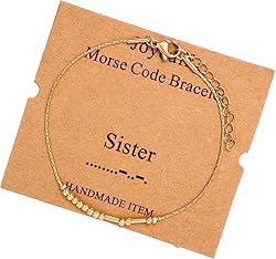 JoycuFF Sister Morse Code Bracelets for Women