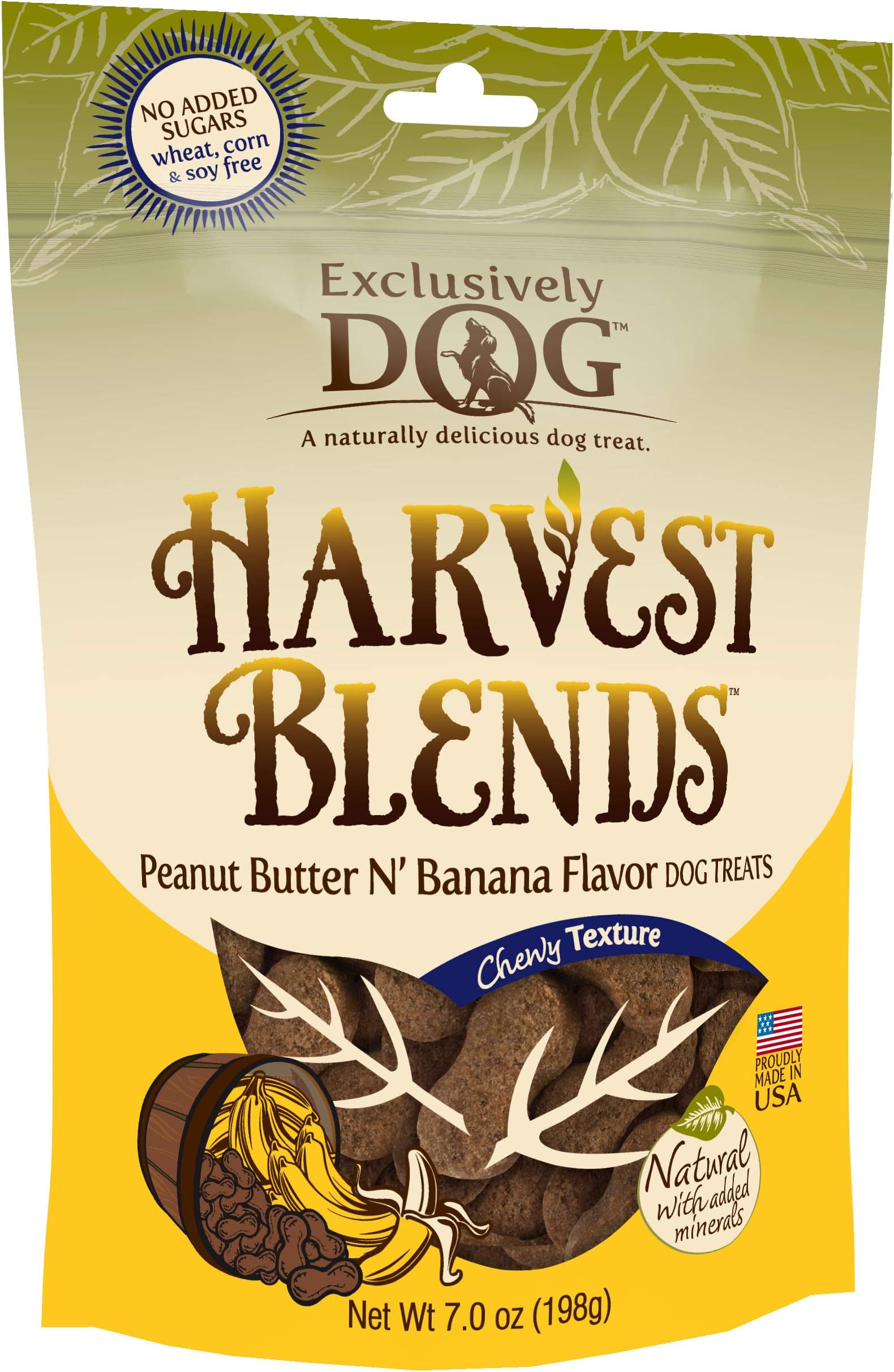 Exclusively Pet Harvest Blends Peanut Butter N Banana Flavored Treats, 7-Ounce