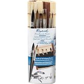 Raphael Bamboo Roll-up Travel Brush Set, Set of 6