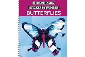Brain Games - Sticker by Number: Butterflies - 2 Books in 1 (42 Images to Sticker)