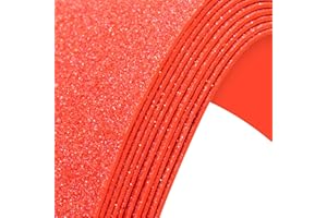 NITELEMN 10 Pack Glitter Foam Sheets Craft 8 x 12 inch, Sparkles Foam Paper for Art Crafts Projects, Classrooms Scrapbook Gift DIY Cutters Card Party Decoration (Red)