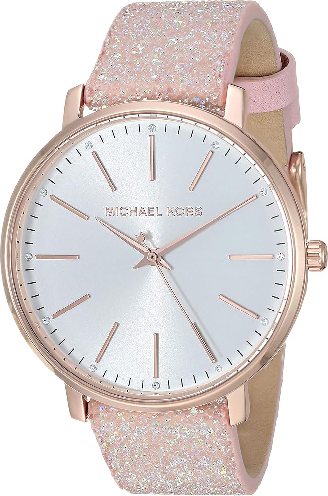michael kors rose gold leather watch