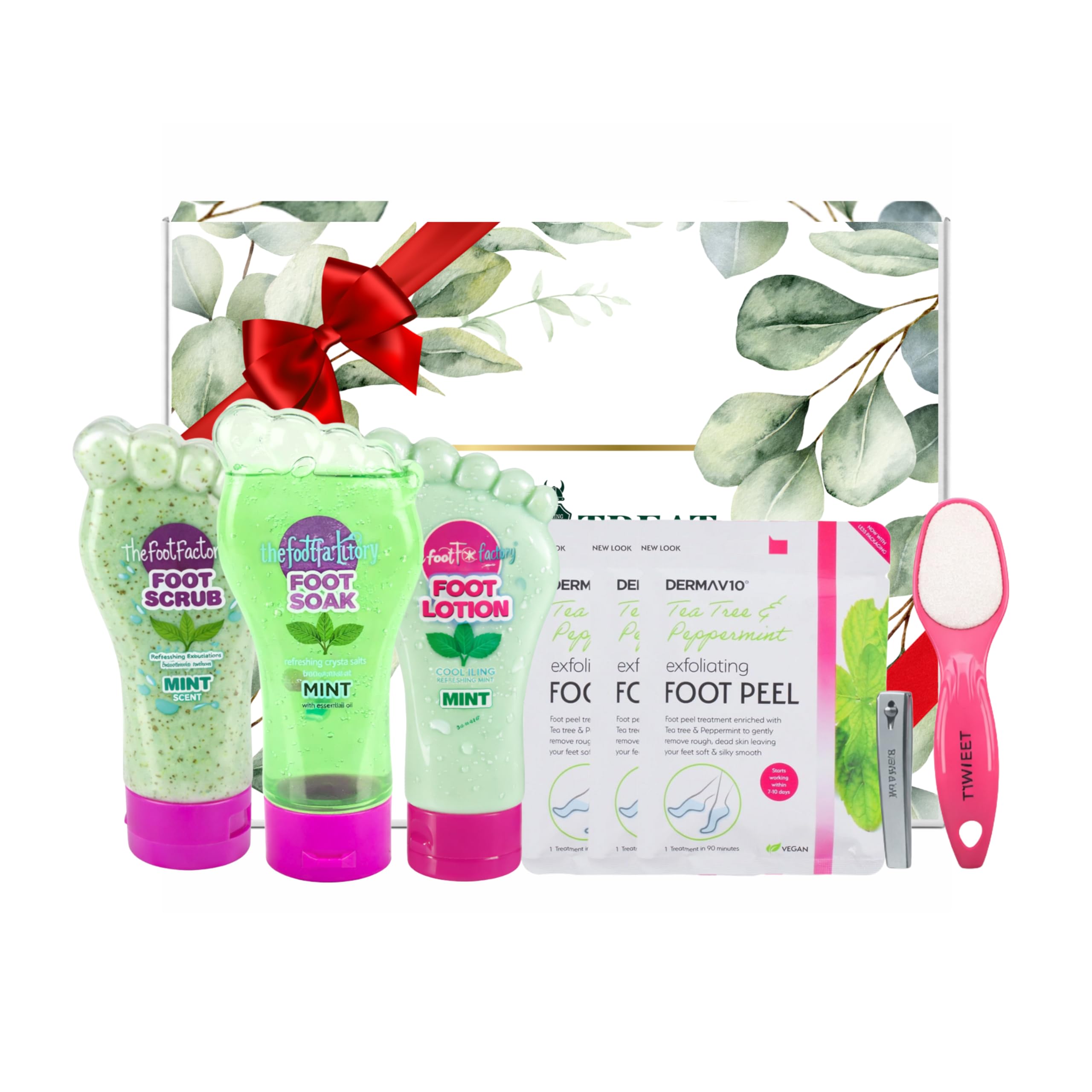Foot Care Kit with Gift Box Included – Exfoliating Foot Mask, Feet Peel Mask & Spa Treatment for Dry, Cracked Heels