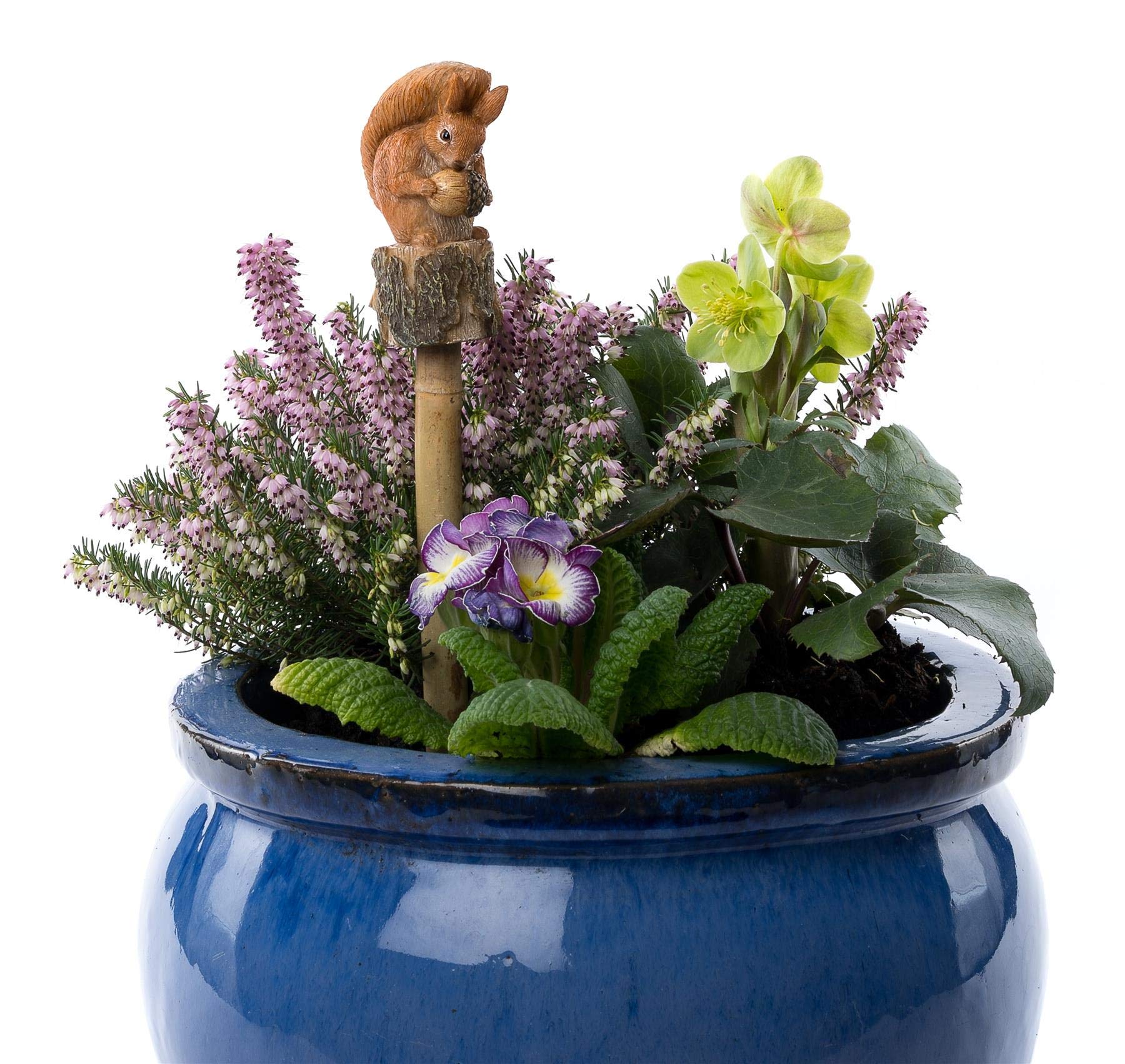 Cane Companions Beatrix Potter Squirrel Nutkin Stake Topper - Handmade Flower Pot Garden Ornament - Outdoor Figurine