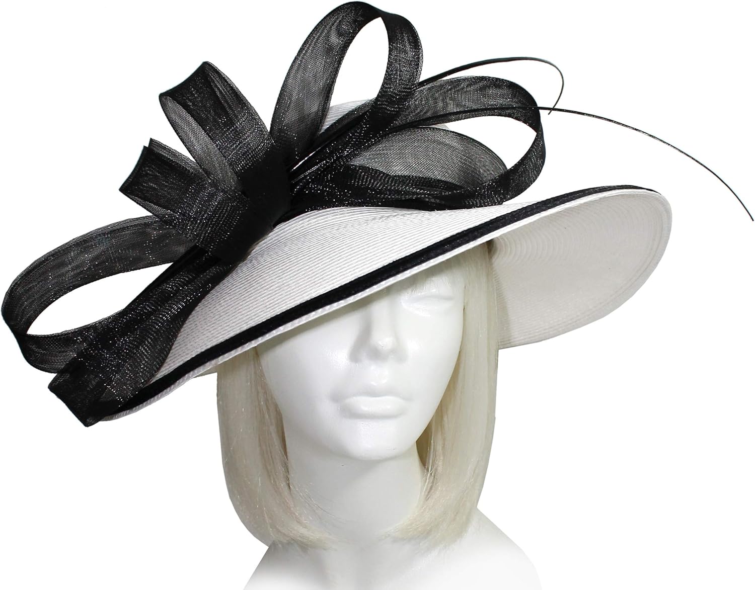 black and white ascot hat