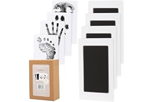 Pearhead 4-Pack Clean-Touch Ink Pad Kit, Mess-Free Inkless Hand and Footprint Kit, Baby Foot Printing Kit, Cat and Dog Paw Print Kit, Suitable for Babies and Pets