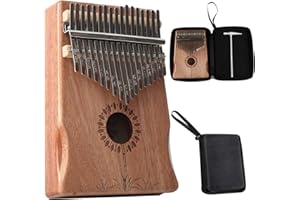 kalimba thumb piano 17 key mdkaba finger piano instrument with waterproof protective box (nature)