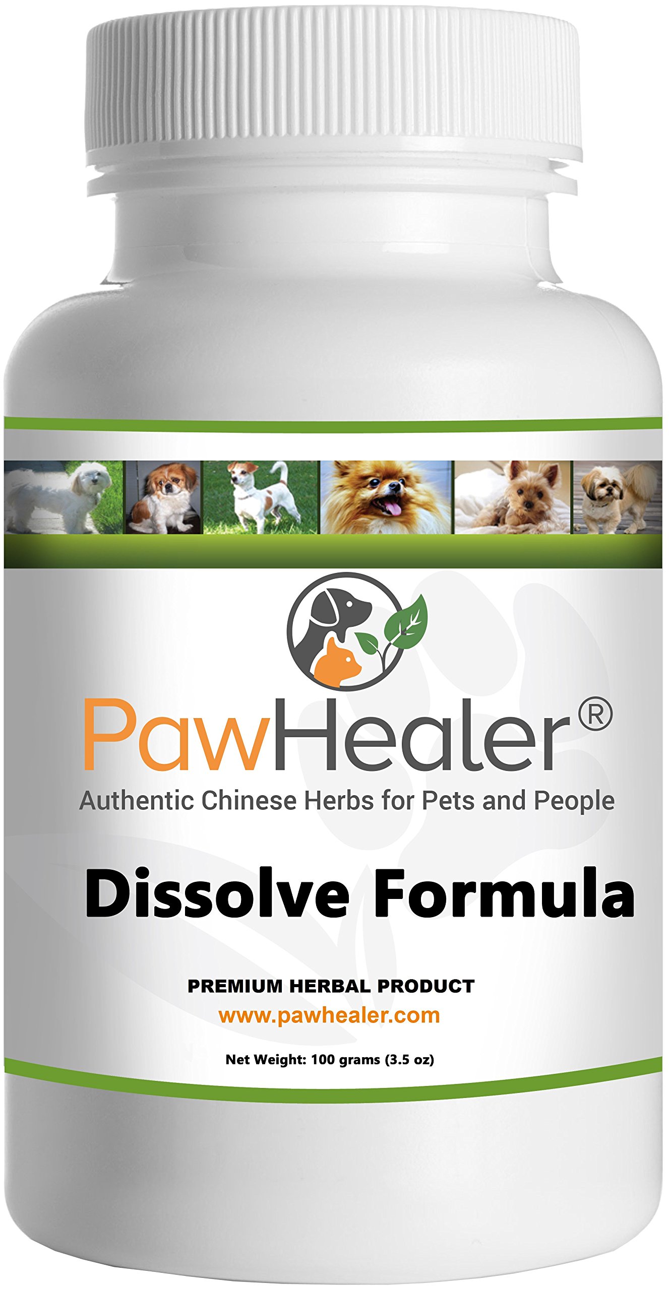 PawHealer Dissolve Herbal Formula - 100 Grams Powder - Remedy for Fatty Lumps & Bumps in Dogs & Pets