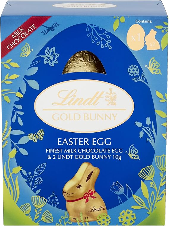 Lindt Milk Chocolate Gold Bunny Easter Egg with Little Gold Bunny