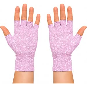 Mike Paisley Women's Fingerless Compression Gloves, UV Sun Protection, Driving, Typing, Touchscreen & Gaming