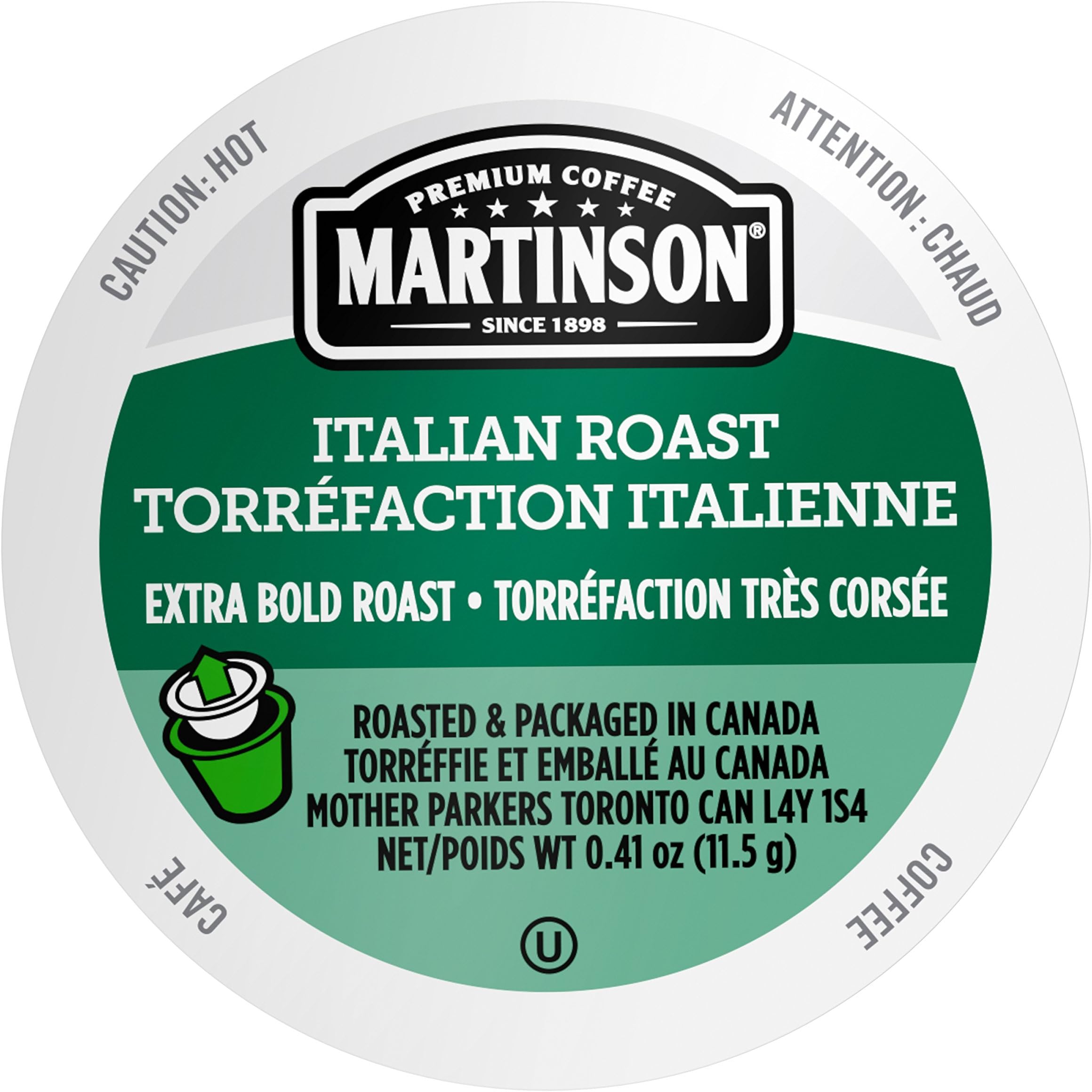 MartinsonSingle Serve Coffee Capsules, Italian Roast, Compatible with Keurig K-Cup Brewers, 24 Count