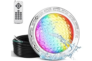 LANMUN 5G 10 Inch AC 120V Pool Light, 10 Inch RGBW Led Pool Lights, 120V Pool Light for Inground Pool with 100 Foot Cord for 10 Inch Wet Niche, UL Listed with Remote Controls and Full Instructions (SH101100)